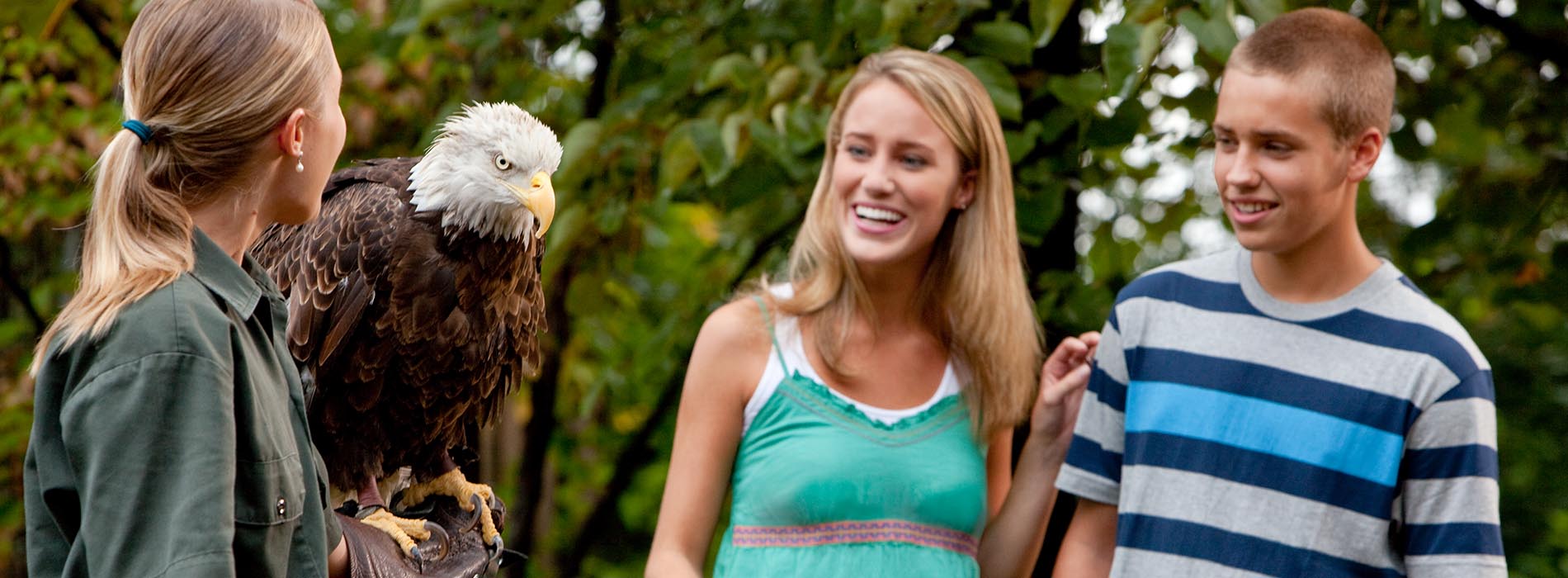 A zookeeper with an eagle
